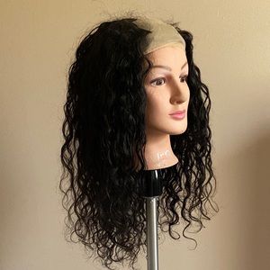 U-part natural black water wave “18 inch” wig
